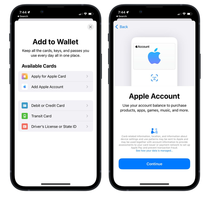 闻喜苹果手机维修分享iOS 15.5钱包App如何添加 Apple 账户 